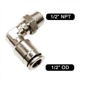 img 3 attached to 1/2" Tube OD X 1/2" NPT Male 90° Degree Elbow Push To Connect Air Fittings Adapter (Pack Of 5) By Beduan Brass BPL