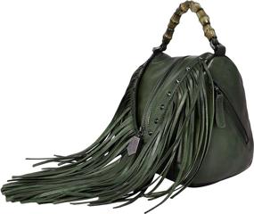 img 2 attached to ZLYC Bohemian Women's Handbags & Wallets - Genuine Leather Crossbody Bags