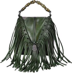 img 4 attached to ZLYC Bohemian Women's Handbags & Wallets - Genuine Leather Crossbody Bags