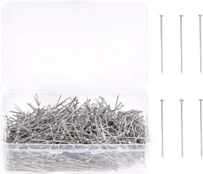 img 4 attached to Premium 1000Pcs Stainless Steel Dressmaker Pins With Flat Head, Straight Pins Sewing Set With Plastic Box For Jewelry Making, Sewing And Crafts