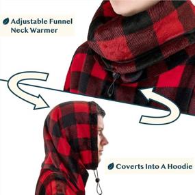 img 3 attached to Stay Warm And Cozy With PAVILIA'S Checker Red Wearable Blanket Poncho - Perfect For Both Men And Women!