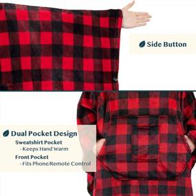 img 2 attached to Stay Warm And Cozy With PAVILIA'S Checker Red Wearable Blanket Poncho - Perfect For Both Men And Women!
