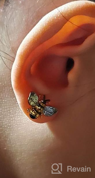 img 1 attached to Barzel 18K Gold Plated Enamel Bumble Bee Stud Earrings with Shimmering Finish review by Ben Rodriguez