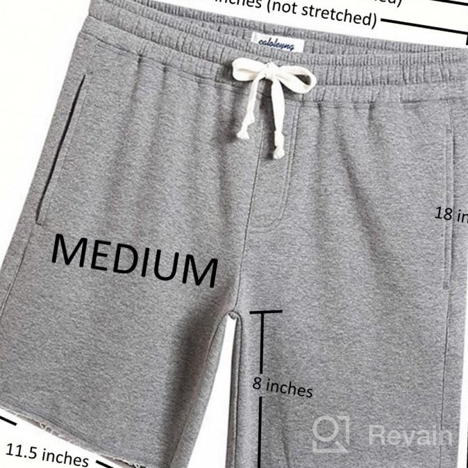 img 1 attached to Men'S Cotton Jogger Shorts With Pockets - 8" Long Casual Athletic Workout Sweat Fleece Lounge review by Israel Thurow