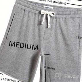 img 6 attached to Men'S Cotton Jogger Shorts With Pockets - 8" Long Casual Athletic Workout Sweat Fleece Lounge