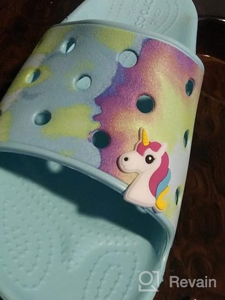 img 1 attached to 👟 Crocs Little Tie Dye Boys' Classic Slide Sandals review by Oren Perry