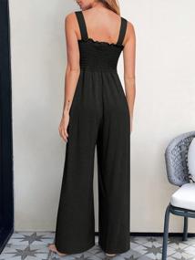 img 1 attached to Women'S Casual Loose Tank Jumpsuit With Smocked Waist & Pockets - Caracilia