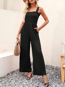 img 3 attached to Women'S Casual Loose Tank Jumpsuit With Smocked Waist & Pockets - Caracilia