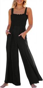 img 4 attached to Women'S Casual Loose Tank Jumpsuit With Smocked Waist & Pockets - Caracilia