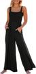 women's casual loose tank jumpsuit with smocked waist & pockets - caracilia logo