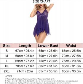 img 3 attached to Women'S 2 Piece Lingerie Set V-Neck Sheer Tulle Spaghetti Strap Top & Panties Sleepwear