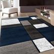 contemporary modern boxes navy area rug 5' 3" x 7' 3" by rugshop logo