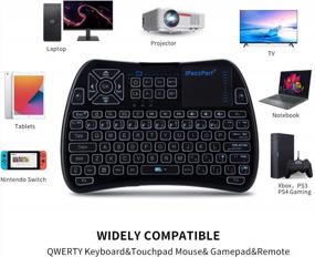 img 3 attached to IPazzPort KP-61SM Мини-клавиатура с подсветкой Bluetooth Touchpad Аккумуляторная 2,4 ГГц ИК-обучающая дистанционная клавиатура для Google / Android TV Box, Raspberry Pi, Smart TV