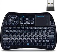 ipazzport kp-61sm backlit mini keyboard bluetooth touchpad rechargeable 2.4ghz ir learning remote keyboard for google/android tv box, raspberry pi, smart tv logo