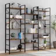 industrial corner bookshelf with 5 tiers and open display shelves - triple wide etagere for living room, bedroom, home office - large, metal frame bookcase by oneinmil logo