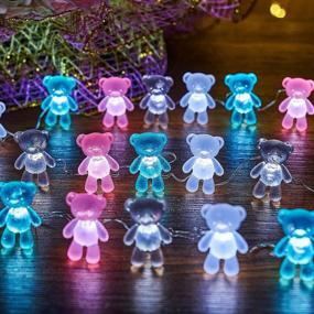 img 1 attached to JASHIKA Thanksgiving Decor Teddy Bear Gifts For Women Outdoor Indoor String Lights Christmas Fairy Lights Party Suppliers 8.5Ft 20LED Battery Operated Novelty Lighting