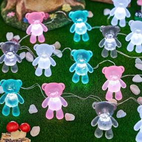 img 4 attached to JASHIKA Thanksgiving Decor Teddy Bear Gifts For Women Outdoor Indoor String Lights Christmas Fairy Lights Party Suppliers 8.5Ft 20LED Battery Operated Novelty Lighting
