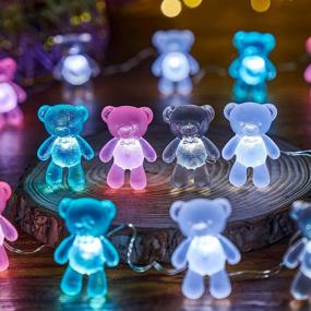 img 3 attached to JASHIKA Thanksgiving Decor Teddy Bear Gifts For Women Outdoor Indoor String Lights Christmas Fairy Lights Party Suppliers 8.5Ft 20LED Battery Operated Novelty Lighting