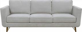 img 3 attached to Grey Stationary Upholstered Sofa With Pulaski 89 Frame And Mist Shelter Style