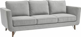 img 2 attached to Grey Stationary Upholstered Sofa With Pulaski 89 Frame And Mist Shelter Style
