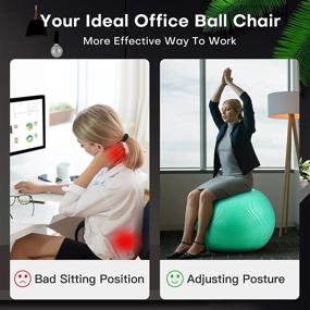 img 2 attached to Transform Your Fitness Routine With Gruper'S Anti-Burst Yoga Ball And Chair Set: Includes Hand Pump And Workout Guide Access!
