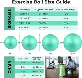 img 1 attached to Transform Your Fitness Routine With Gruper'S Anti-Burst Yoga Ball And Chair Set: Includes Hand Pump And Workout Guide Access!