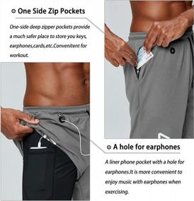 img 3 attached to Pinkbomb Men'S 2-In-1 Running Shorts: Quick Dry Gym Workout With Phone Pocket!