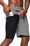 мужские беговые шорты pinkbomb 2-в-1: быстросохнущие тренировки в тренажерном зале с карманом для телефона! логотип