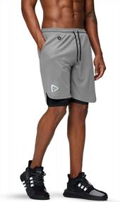 img 1 attached to Pinkbomb Men'S 2-In-1 Running Shorts: Quick Dry Gym Workout With Phone Pocket!