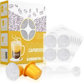 img 4 attached to 🔸 CAPMESSO 1000pcs Espresso Foils and Refillable Capsules with 6 Reusable Pods - Compatible with Nespresso Original Line Machines