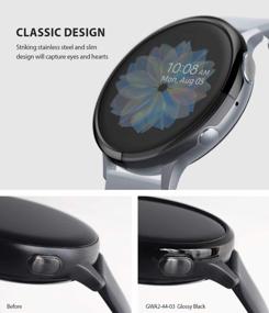 img 1 attached to Enhance Your Galaxy Watch Active 2 (44Mm) With Ringke Bezel Styling Cover - Glossy Black