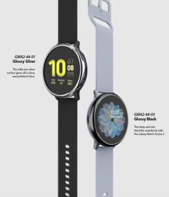 img 2 attached to Enhance Your Galaxy Watch Active 2 (44Mm) With Ringke Bezel Styling Cover - Glossy Black