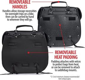 img 2 attached to 🏍️ Stylish Black Diamond Plate 2 Piece Motorcycle Saddlebag Set: Heavy Duty Waterproof PVC with Studs, Ensuring Safety and Dryness for Your Belongings