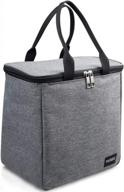 large waterproof insulated lunch tote bag for men and women by vagreez in grey логотип