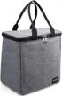 large waterproof insulated lunch tote bag for men and women by vagreez in grey logo