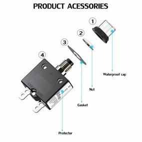 img 1 attached to Pack Of 4 DIYhz Thermal Circuit Breakers With Push Button Manual Reset, 30 Amp Rating, 32V DC And 125/250VAC, Quick Connect Terminals, Waterproof Button And Transparent Cap For Improved Visibility