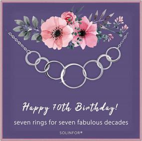 img 4 attached to SOLINFOR 70Th Birthday Gifts For Women - Sterling Silver Seven Circle Necklace With Gift Wrapping And Card - Perfect Jewelry Gift Idea For Her 7 Decades, 70 Years Old
