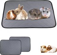 super absorbent guinea pig cage liners - 2 pack of washable pee pads with anti-slip bottom, ideal guinea pig bedding accessories for small animals (23.6" x 17.7") logo