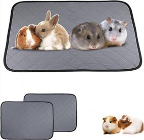 img 4 attached to Super Absorbent Guinea Pig Cage Liners - 2 Pack Of Washable Pee Pads With Anti-Slip Bottom, Ideal Guinea Pig Bedding Accessories For Small Animals (23.6" X 17.7")