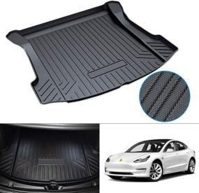 img 4 attached to 🚗 Mixsuper Custom Fit Cargo Liner for Tesla Model 3 2017-2022: All Weather Trunk Floor Mat