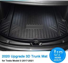 img 3 attached to 🚗 Mixsuper Custom Fit Cargo Liner for Tesla Model 3 2017-2022: All Weather Trunk Floor Mat