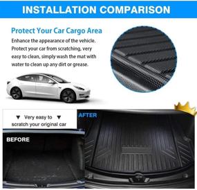 img 1 attached to 🚗 Mixsuper Custom Fit Cargo Liner for Tesla Model 3 2017-2022: All Weather Trunk Floor Mat