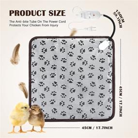 img 3 attached to Electric Heating Mat Chicken Coop Heater | Adjustable Heated Pad Blankets | 110V Power 20W Heating Pad | Warming Bed Mats for Chickens | Chew Resistant Cord | Pet Supplies