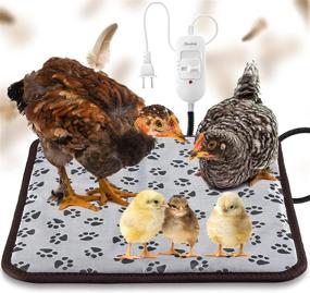 img 4 attached to Electric Heating Mat Chicken Coop Heater | Adjustable Heated Pad Blankets | 110V Power 20W Heating Pad | Warming Bed Mats for Chickens | Chew Resistant Cord | Pet Supplies