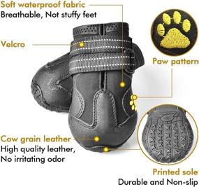 img 2 attached to 🐾 XSY&amp;G Dog Boots: Waterproof Dog Shoes with Reflective Anti-Slip Sole - Skid-Proof Outdoor Dog Booties for Medium Dogs (4-Pack)