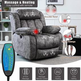 img 1 attached to CDCASA Electric Power Lift Recliner Chair With Massage, Heat, And USB Port For Seniors - 3 Positions, Side Pocket, Plush Fabric, Dark Gray