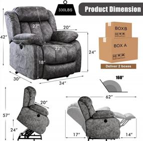 img 3 attached to CDCASA Electric Power Lift Recliner Chair With Massage, Heat, And USB Port For Seniors - 3 Positions, Side Pocket, Plush Fabric, Dark Gray