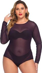 img 1 attached to 👗 Exclusive through-body leotard clubwear: Involand Women's Clothing Collection, featuring stylish bodysuits