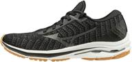 mizuno womens waveknit running black dark women's shoes : athletic logo