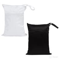 👜 smallke wet bag,2 pack: versatile reusable diaper bags for travel, stroller, pool, beach - ideal for wet swimsuits, gym clothes, toys, toiletries, mommy bag (black & white) logo